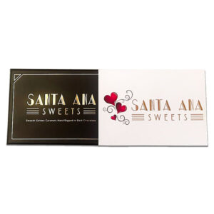 Valentine's Six piece box of Santa Ana Sweets chocolate covered salted caramels | Santa Ana Sweets